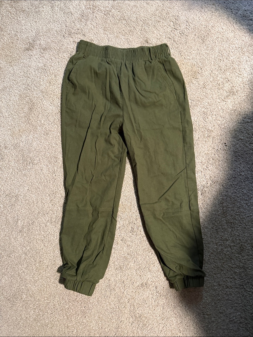 Blue Rain Olive Green Elastic Waist Jogger Pants